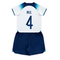 Otroški Nogometni dresi Anglija Declan Rice #4 Domači SP 2022 Kratek Rokav (+ Kratke hlače)